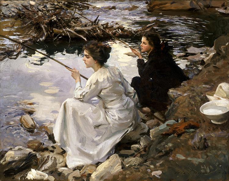 Two Girls Fishing, John Singer Sargent